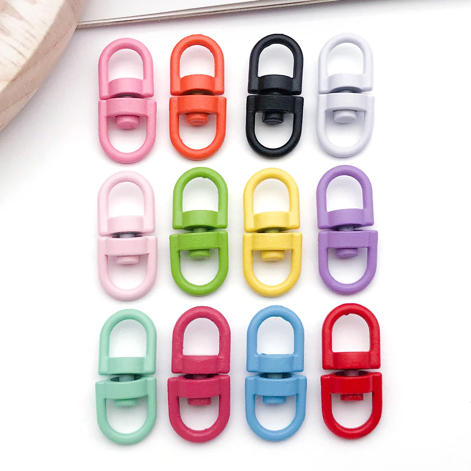 20pcs Metal Rotate Buckle Key Rings Swivel Dog Buckle Holder Connectors for DIY Keychain Jewelry Making Accessories