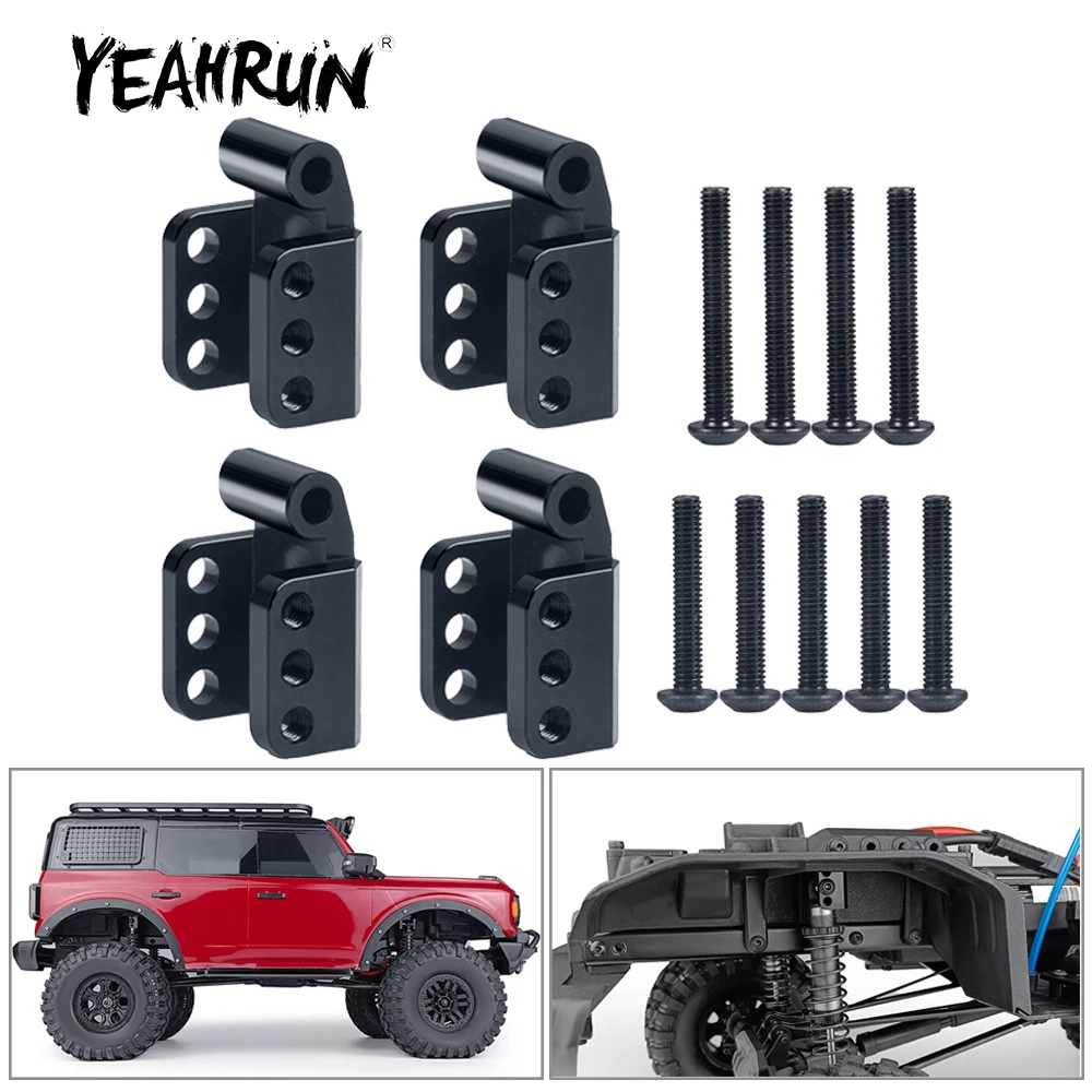 YEAHRUN Aluminum Alloy Front & Rear Shock Absorber Towers Mount for TRX-4 Defender Bronco Blazer 1/10 RC Crawler Car