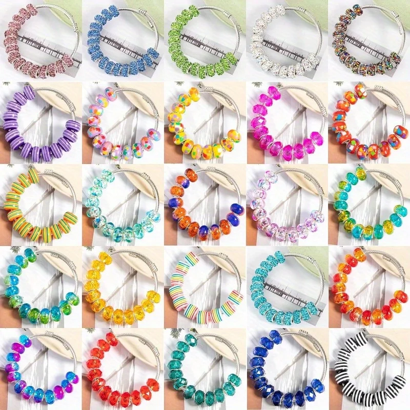 100 Pcs Mixed Color Large Hole Resin Spacer Beads, Colorful Decorative Beads for DIY Pen, Keychain, Bracelet, Necklace & Jewelry