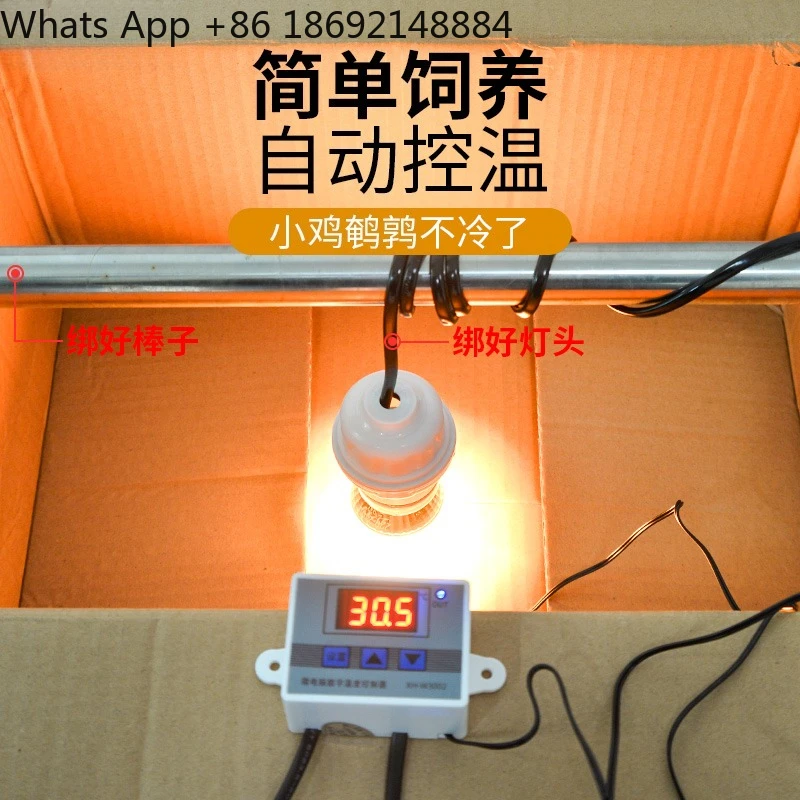 Chicken brooding incubator Chicken heating bulb breeding heating temperature control Small household quail chick heating lamp
