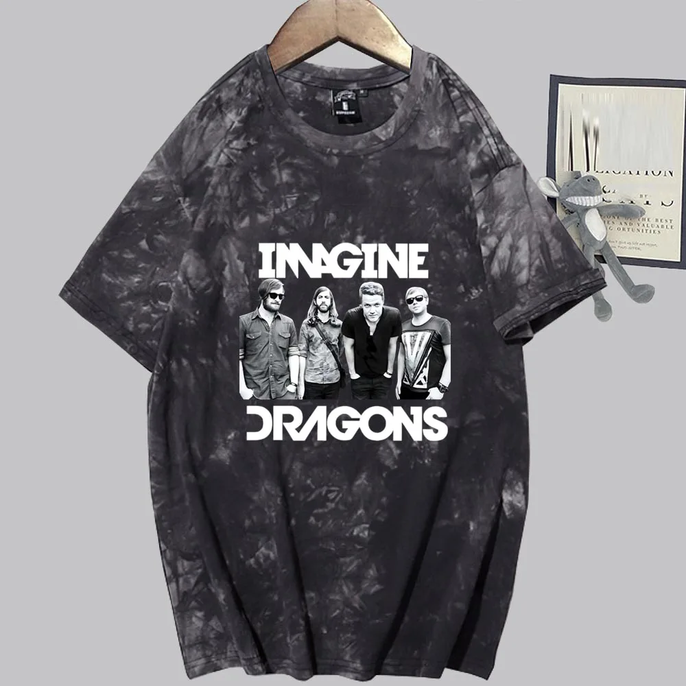 Imagine Dragons Loom World Tour  2024 Tie Dye Shirts Harajuku Shirt Regular Unisex Summer Tee Tops Tops Music Fans Gift