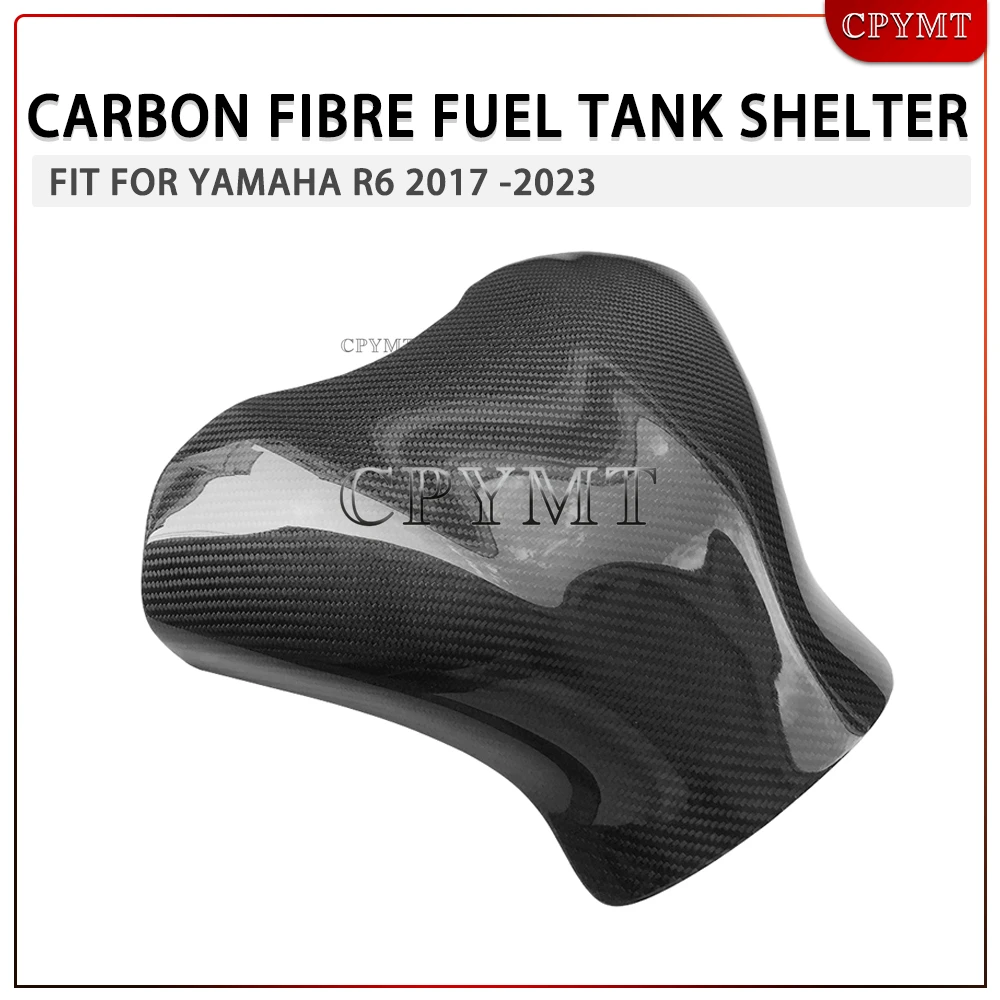 

Motorcycle Oil Fuel Gas Tank Front Shelter Guard Protect CARBON FIBER Tank Cover Fit for YAMAHA R6 2017 2018 2019 20 21 22 2023