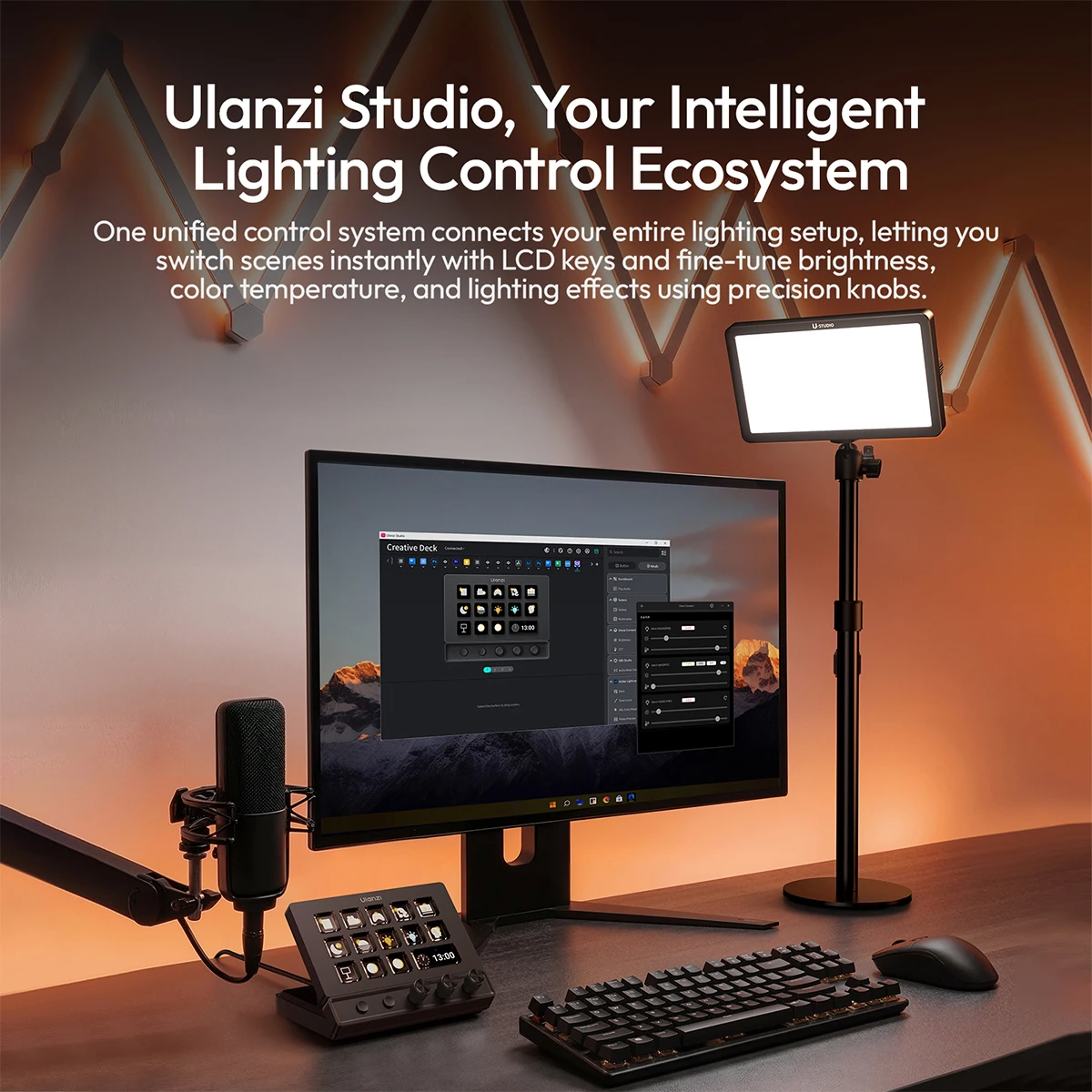 ULANZI D200X Stream Controller with 3 Knobs, 14 Customizable LCD