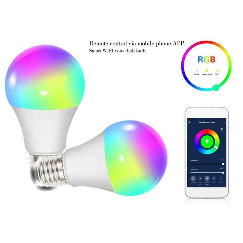 

E27/B22/E14 Smart WiFi Light Bulbs LED Colorful Lamp for Alexa Home For Alexa Home WiFi Light Bulb Accessories