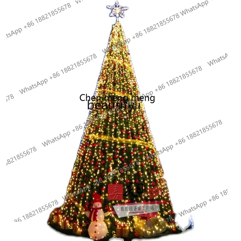 X  Christmas tree Large 4m 5/6/7/8m outdoor luminous tree Christmas decorative steel frame tree