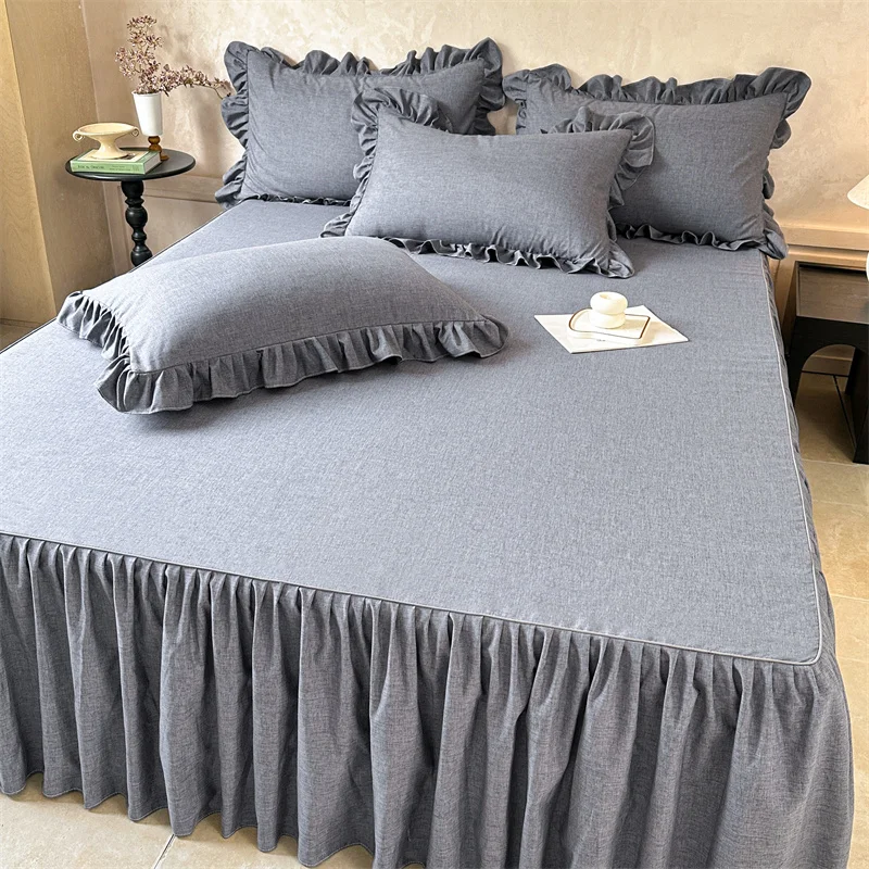 Solid Color Bedskirt Comfortable High Quality Bed Skirts ropa de cama Single/Queen/King Size Comfortable Bed Skirt jupe de lit