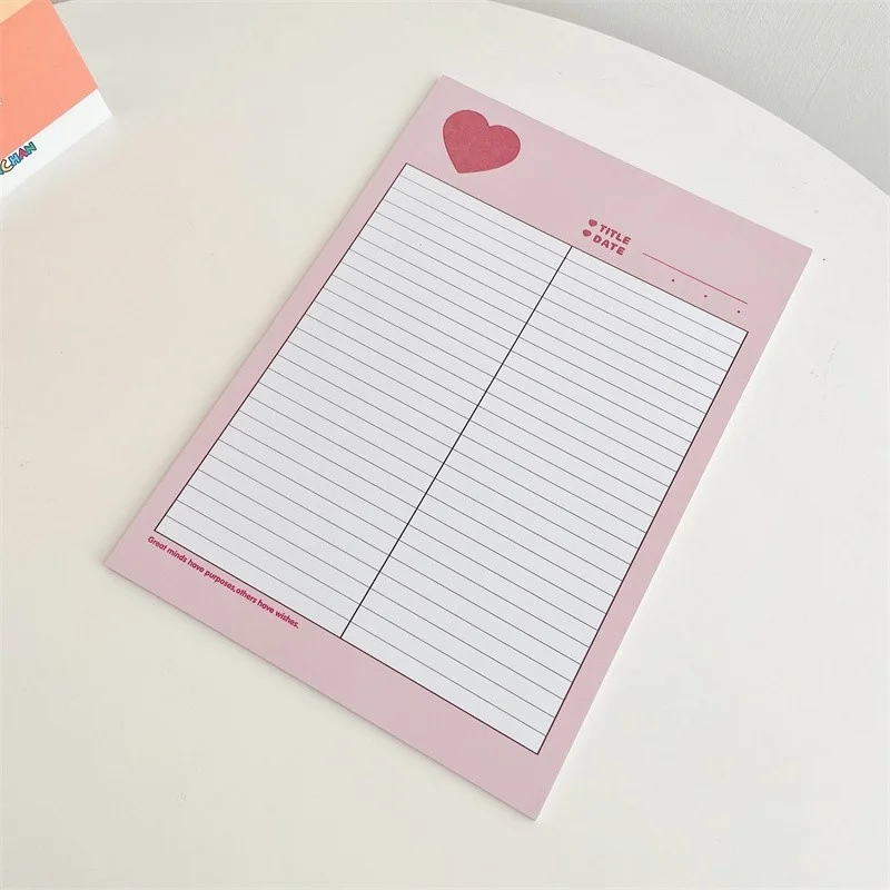 Ins Colorful Love Cute Memo Pad B5 Student Learning Notes kawaii creative diary Stationery office School Supplies 30 Sheets