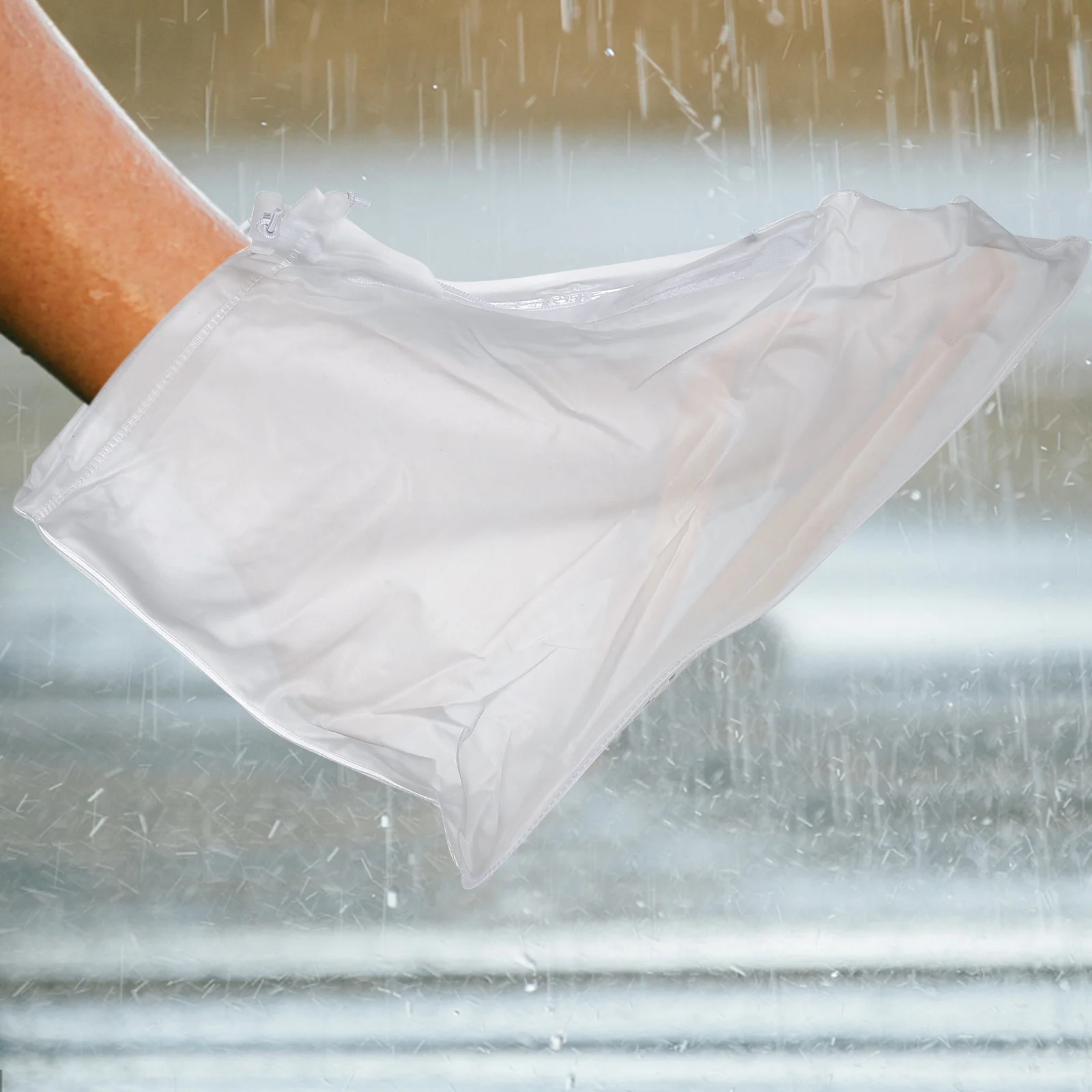 

2pcs Waterproof Anti-Slip Shoe Cover For Rain Snow Mud Protection Adult Flexible Overshoes Slip-Resistant Outdoor Use