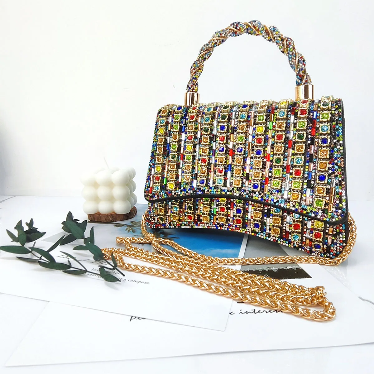 Colored Rhinestone Tote Bag Besigner Luxury Bag Lightweight Purses for Women For Party Exquisite Fashion Crossbody Bags