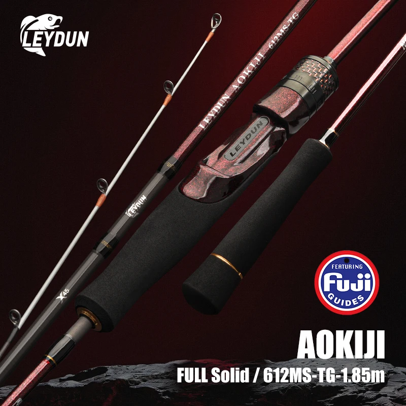 Leydun AOKIJI 61MS قضبان صيد خفيفة للغاية 1.85 متر 99 جرام طرف صلب كامل فوجي دليل بكرة كربون مقعد قارب المياه المالحة قضيب الغزل
