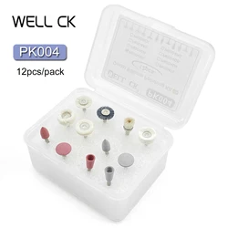 12pcs/Box WELL CK Dental Polisher Kit PK004 For Low-Speed Handpiece Dental Composite Kit Dentistry Porcelain Natural Teeth