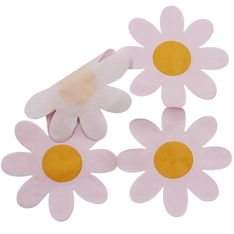 20pcs daisy napkins disposable restaurant paper napkins children birthday baby gift wedding anniversary wedding party decoration