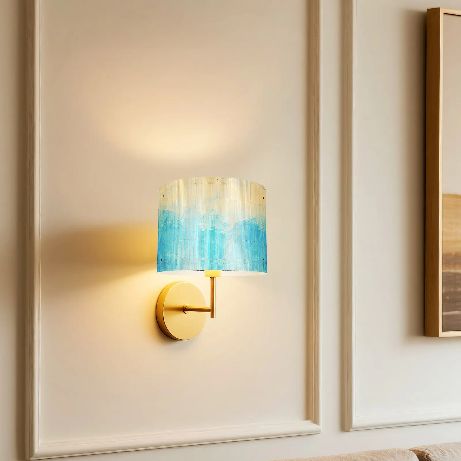 

Бамбуковый подвесной светильник с уникальным акварельным принтом, мягкий декор для освещения дома, замена напольной или настольной лампы, современный винтажный стиль