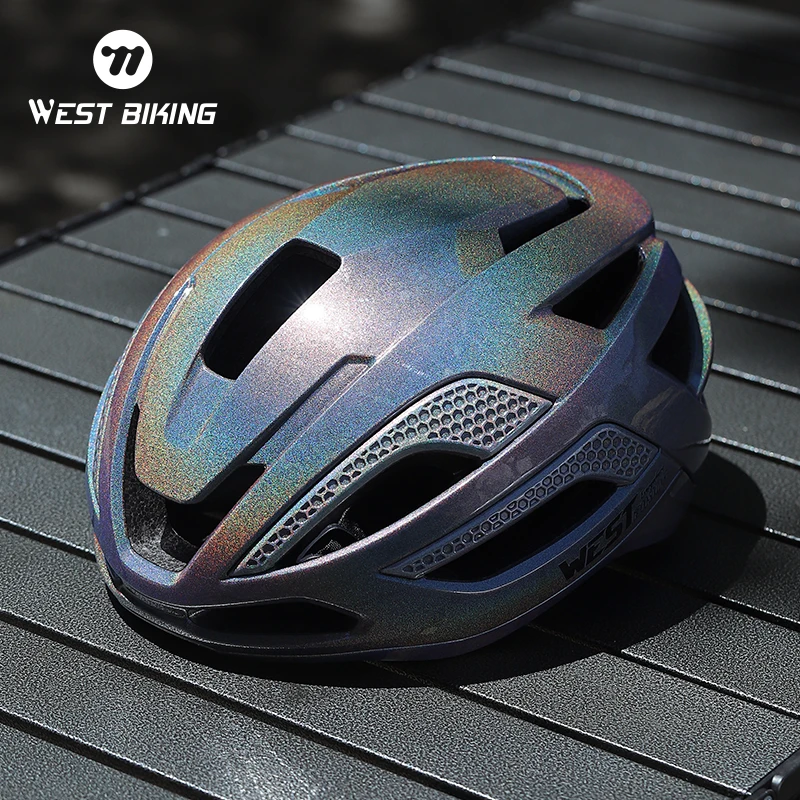 WEST BIKING Aerodynamic Integrally-Molded Helmet Men's Road Bike Cycling Helmet Felame Multi-Color Helmet With 2 Sets Of Lining