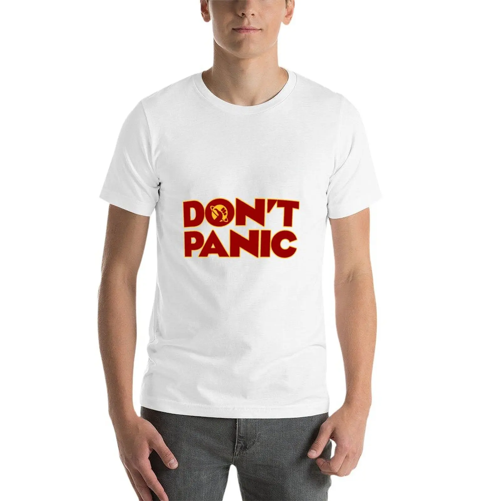Don_t Panic Hitchhikers Guide To The Galaxy T-Shirt t shirts for man pack white man tshirt T-Shirt