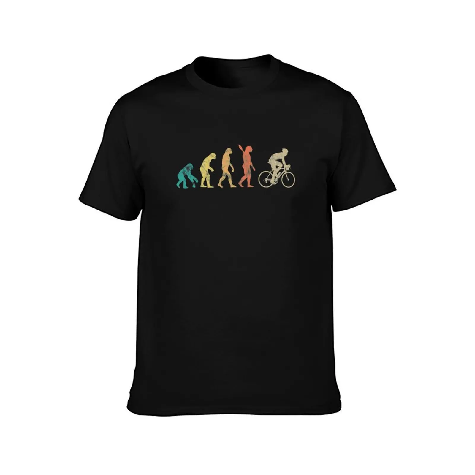 Retro Men Evolution Cycling Gift For cyclist T-Shirt Novelty Graphic Tee Shirt
