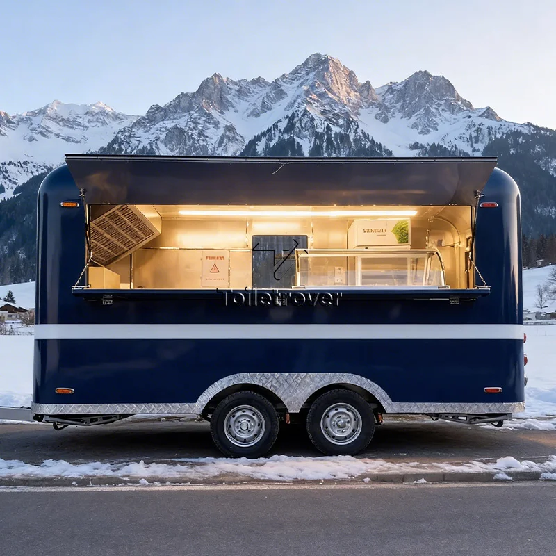

Wholesale Remorque Fast Food Truck Trailer Cold Pressed Juice Food Truck Cocktail Commercial Container Food Trailer with Hood
