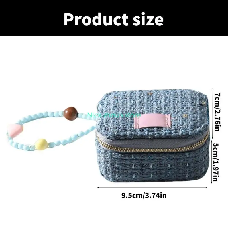 E15E صندوق تخزين مجوهرات أنيق وعملي مع مقبض مثالي لتقديم الهدايا