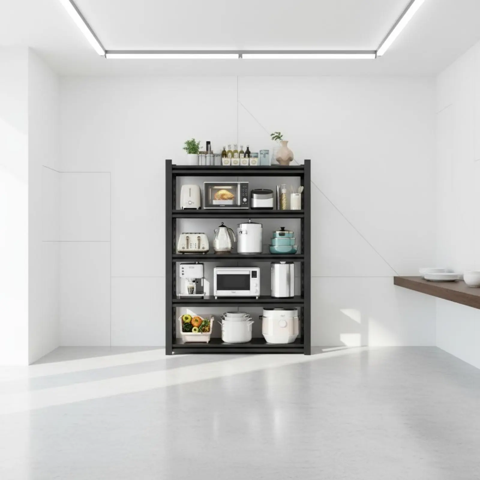 

Kitchen Appliance Stand Space Saving Multi-Tier Kitchen Shelf Freestanding Cooking Rack Easy Assembly Household Storage