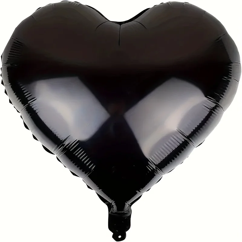 10 قطع من بالونات الألومنيوم ذات الحب الأسود لتزيين غرفة الزفاف وعيد الحب مقاس 18 بوصة #4