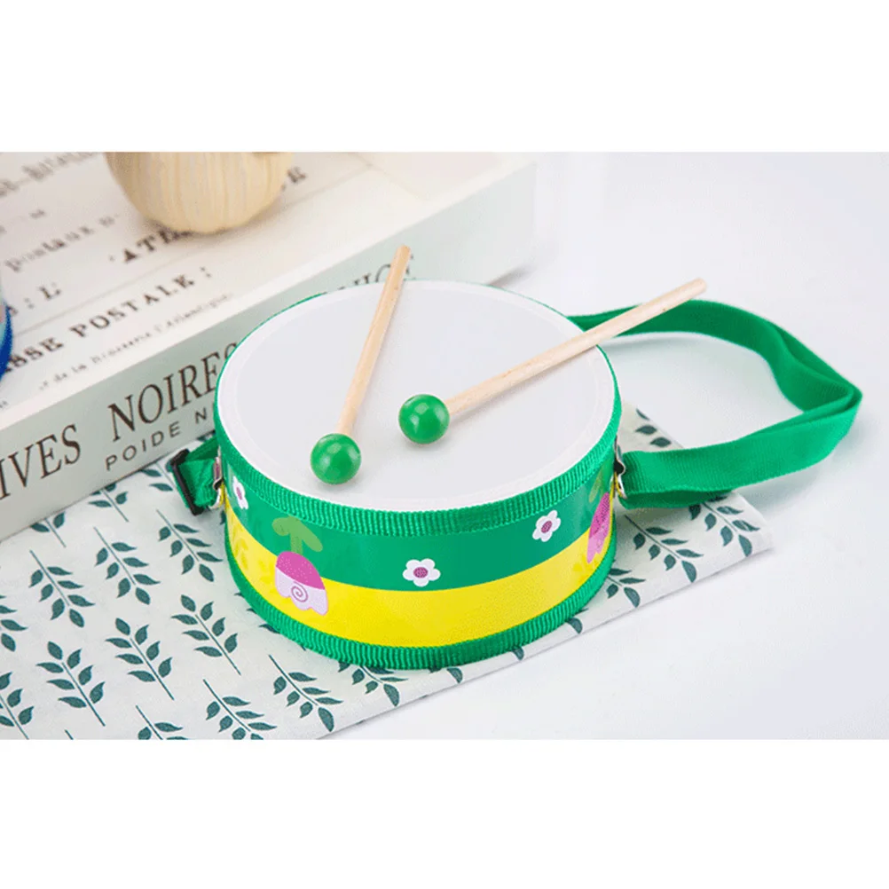 Cartoon Hand Double-Sided Drum Wooden Instrument for Kids Music Education Rhythm Play Hand Drum for Kids