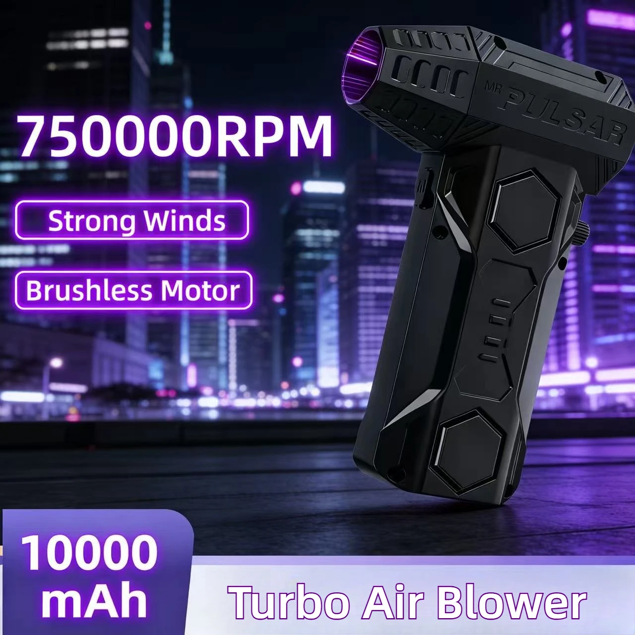 

X11Pro MAX Турбоструйный вентилятор 750000 об/мин Мощный воздуходувка Бесщеточный двигатель Турбовентилятор Скорость ветра 75 м/с 10000 мАч сильный бриз