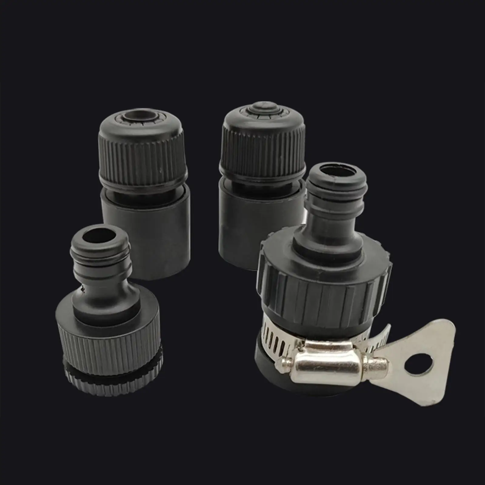 Hose Adapter Quick Connector Water Hose Coupling Black ABS Plastic for Irrigation and Yard Wash 3-4 1-2