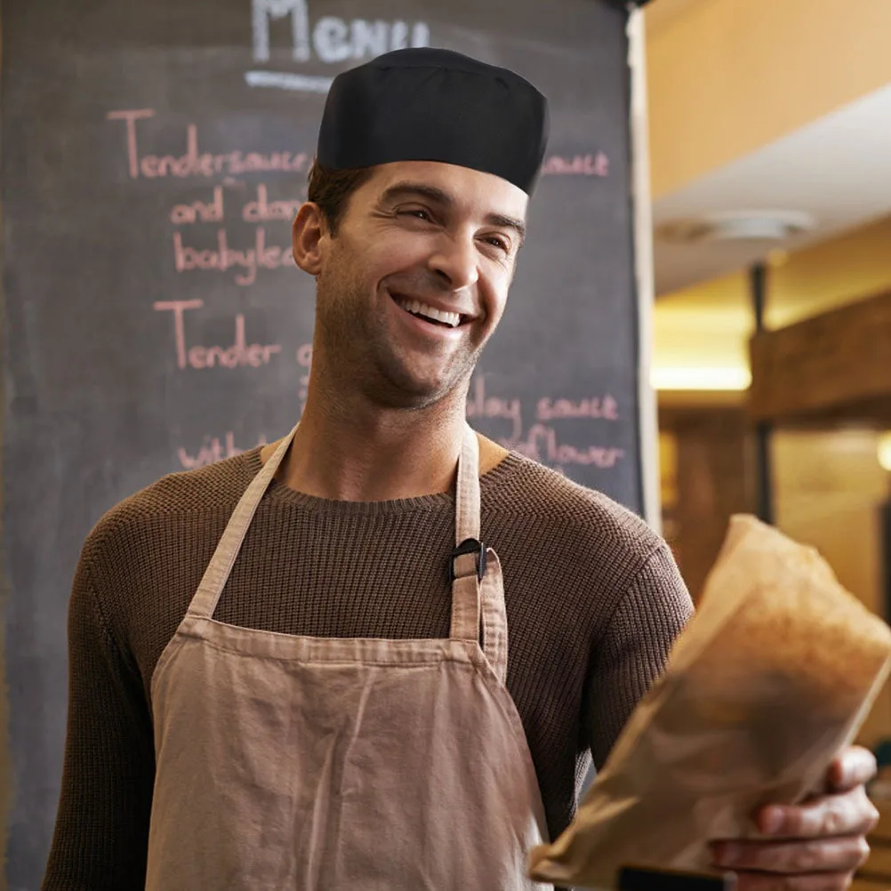 2 szt. Oddychające czapki kucharskie Lekki, elegancki design do kuchni, kawiarni, grillowania, cateringu Czarne czapki kucharskie Siatkowa czapka robocza