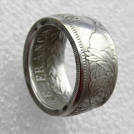 Handmade Coin Ring By France 5Francs 1813A 'Head' copper-nickel alloy In Sizes 8-16