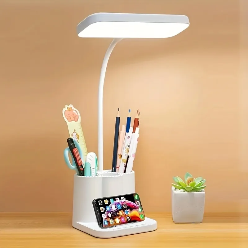 1pc Modern Decorative Table Lamp Touch Control 3‑Color Temperature Adjustable Brightness for Bedroom Study Living Room