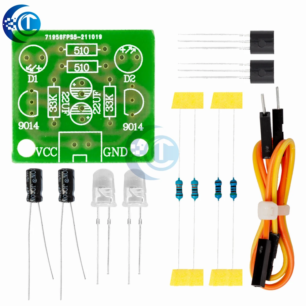 DIY Kit 5MM LED Simple Flash Light Circuit Simple flashing Leds Circuit Board Kits Electronic Production Suite Parts