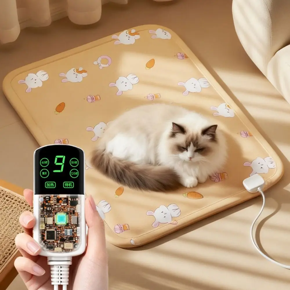 

Waterproof Pet Electric Blanket Anti-scratch Thermostat Control Electric Heating Dog Bed Cartoon Pattern Warm Dog Warmer Mat