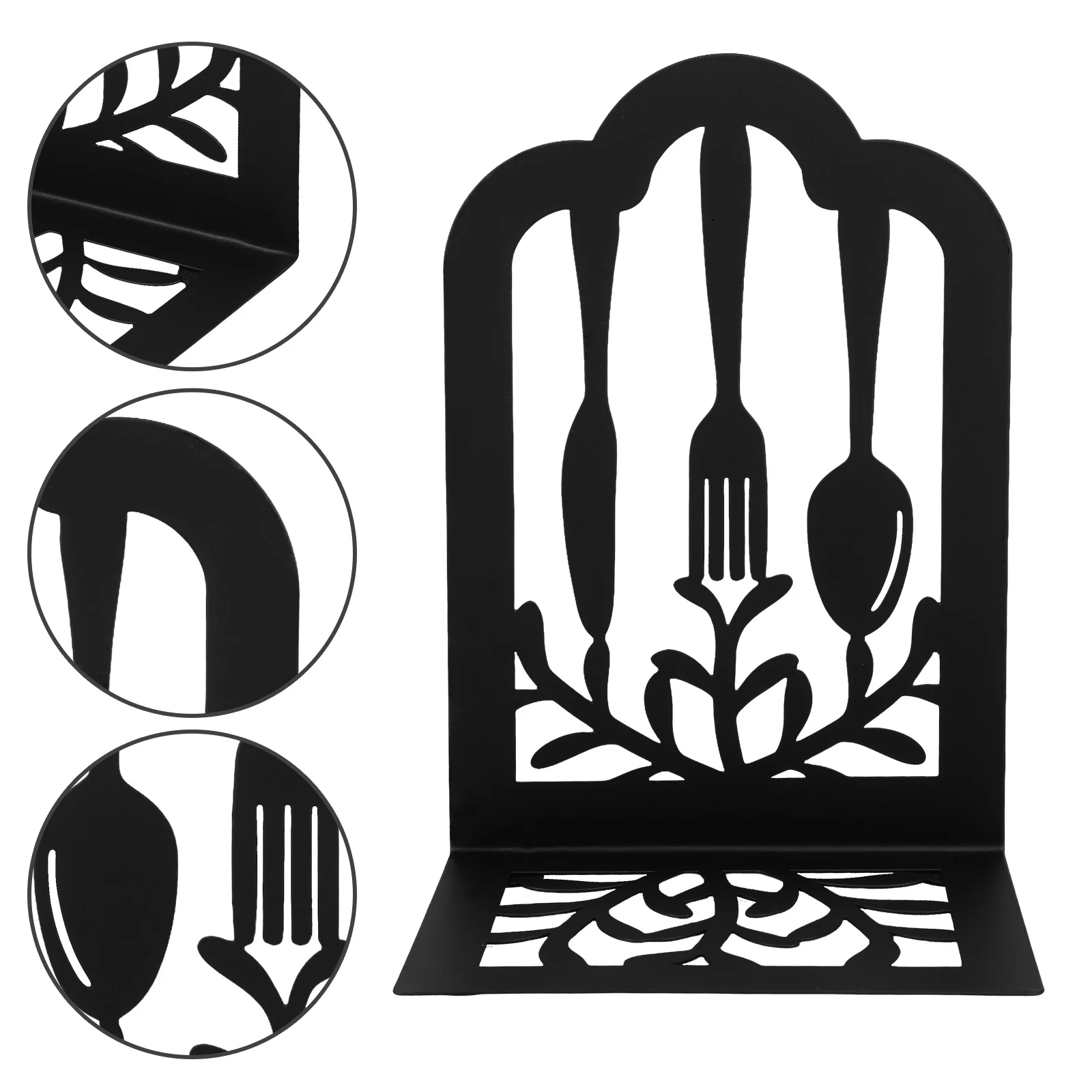 1 زوج الدفتين المعدنية للأرفف الثقيلة أدوات المائدة الحديد نمط الكتاب نهاية عدم الانزلاق دعم الدراسة الزخرفية التنظيمية