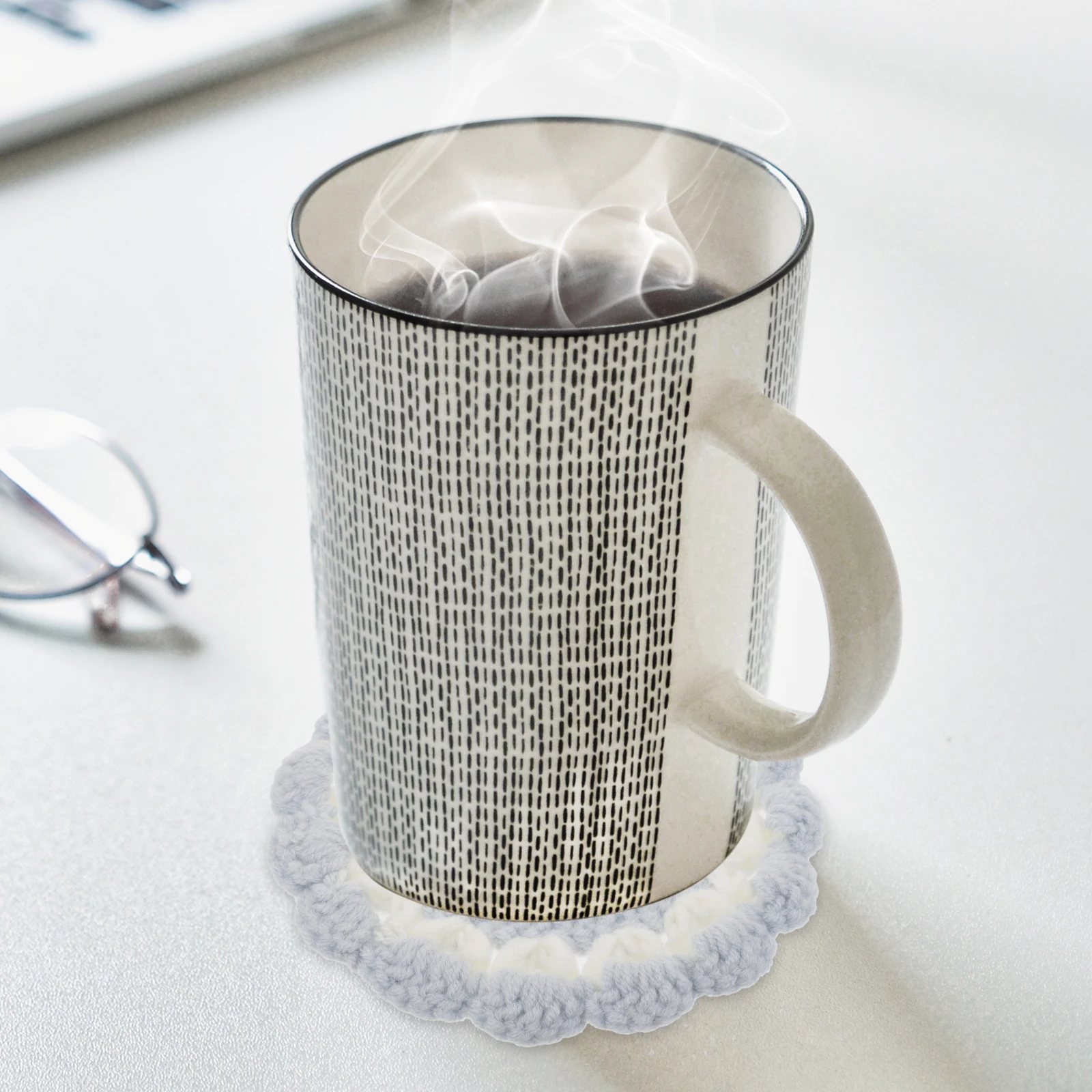 2 pçs cinza algodão h tecido coasters placemats resistente ao calor tapetes de mesa absorvente antiderrapante casa acessórios de cozinha