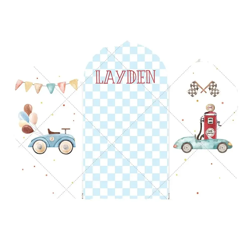 

Two Fast Birthday Arch Backdrop Cover Racing Car Theme Boy 2nd Birthday Party Kids Background Wall Photo Studio Decoration