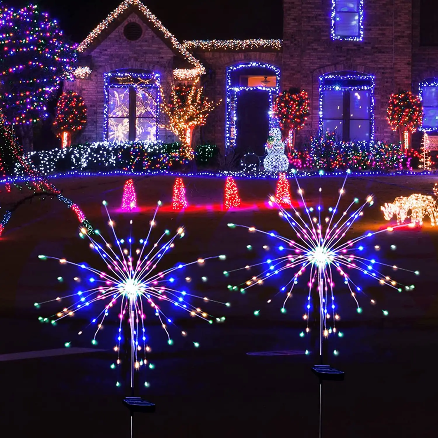 200LED impermeabile solare fuochi d\'artificio luce cortile esterno prato a terra LED con 8 modalitร di illuminazione adatte per la decorazione delle