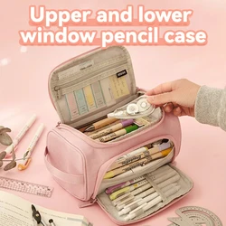 Primary And Secondary School Student Pencil Case Portable Large-Capacity Pencil Case Multi-Functional Double-Layer Pencil Case