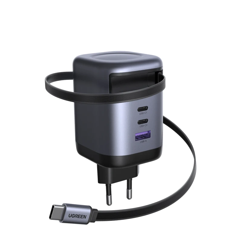 UGREEN 100W GaN-oplader met intrekbare USB C-kabel UFCS PPS PD snellader voor laptop Macbook Pro iPad tablet iPhone Samsung - afbeelding 2