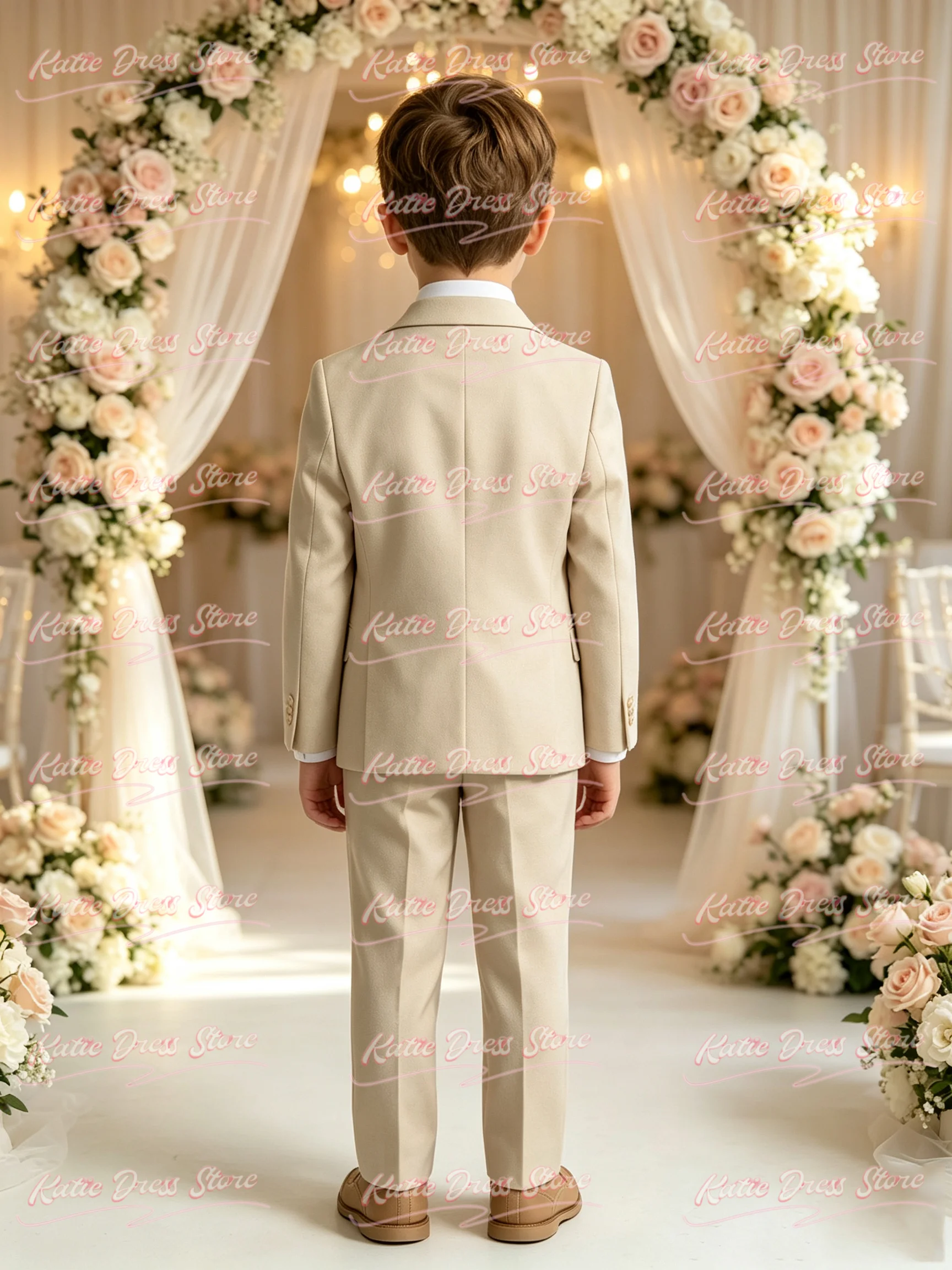Boys Suits 3-Piece Jacket Vest Pants Tie Random Teen Dress Wedding Performance Prom Formalwear Classic Slim Elegant Customized