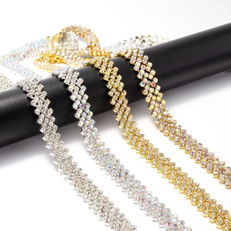 New Fashion Diamond Chain for European and American Clothing Accessories, Handmade Wedding Dress, Dress, Shoe Bag, Diamond Chain
