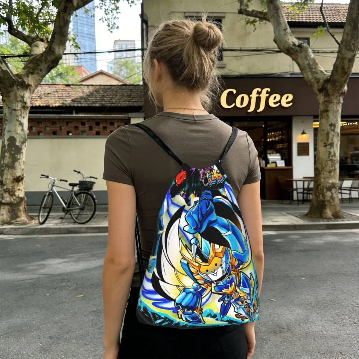 

Battle Cats - Cosmo Backpacks Multi-function Drawstring Bundle Pocket Sports Bag Book Bags for Man Woman Students