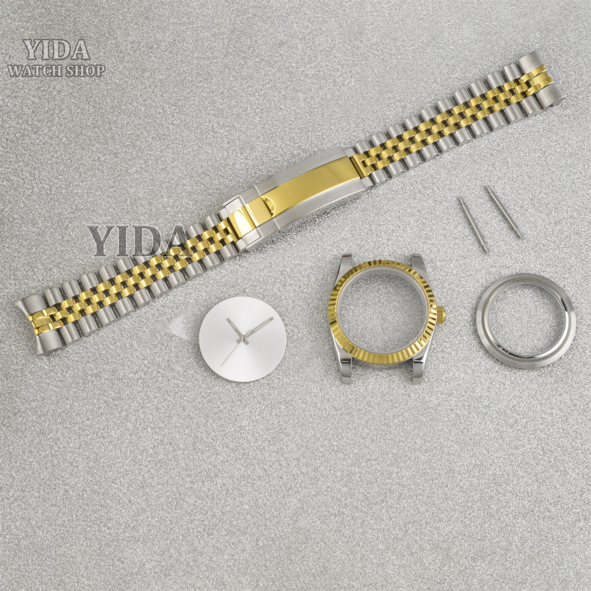 

High Quality 36/39MM NH35 Case for Datejust Twotone Watch Case 20mm Strap 28.5mm Dial Hands Sapphire Crystal Fit NH36 Movement