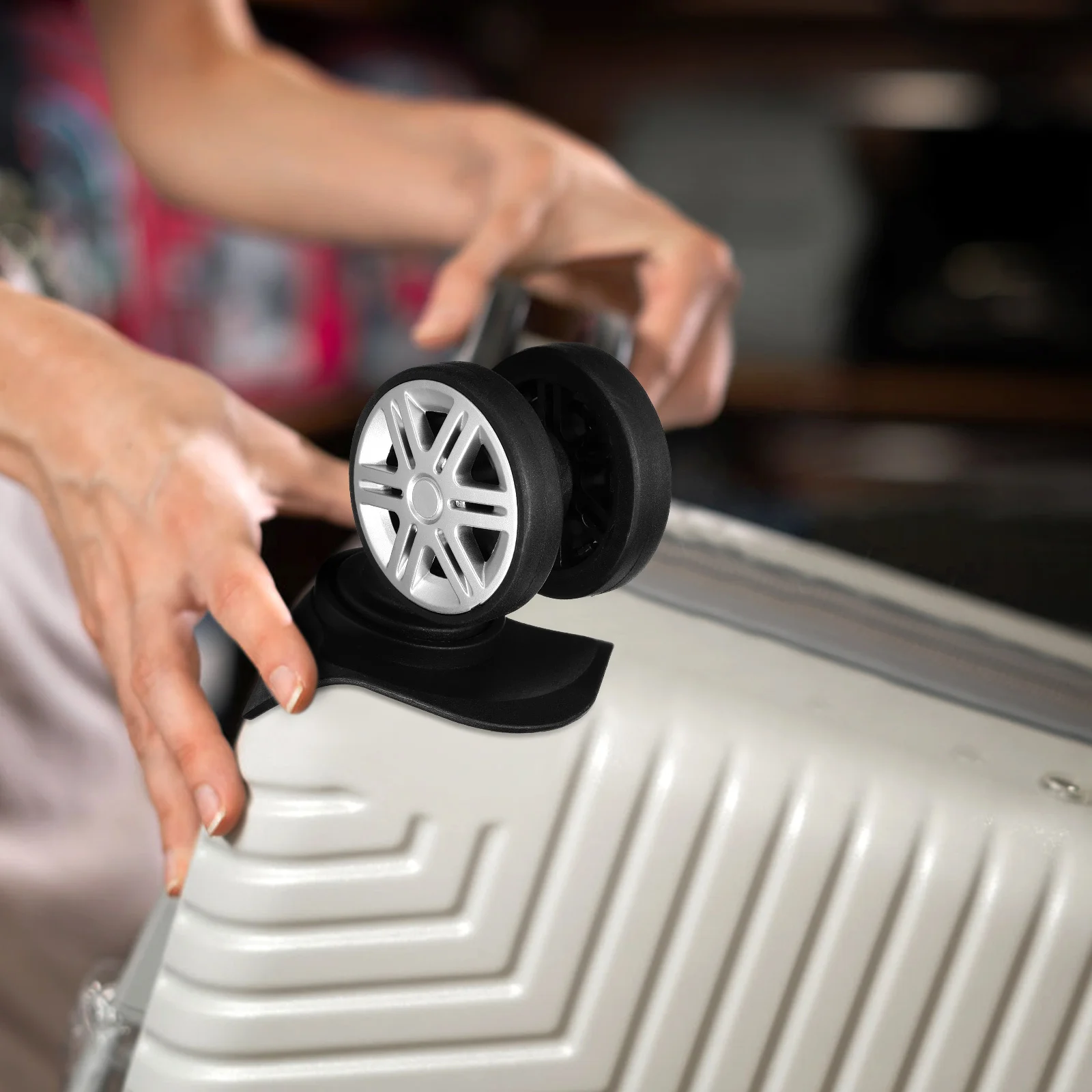 4 قطعة عجلات الأمتعة استبدال العالمي صف مزدوج حقيبة عجلات عجلات طقم تصليح لحقيبة جذع عربة السفر