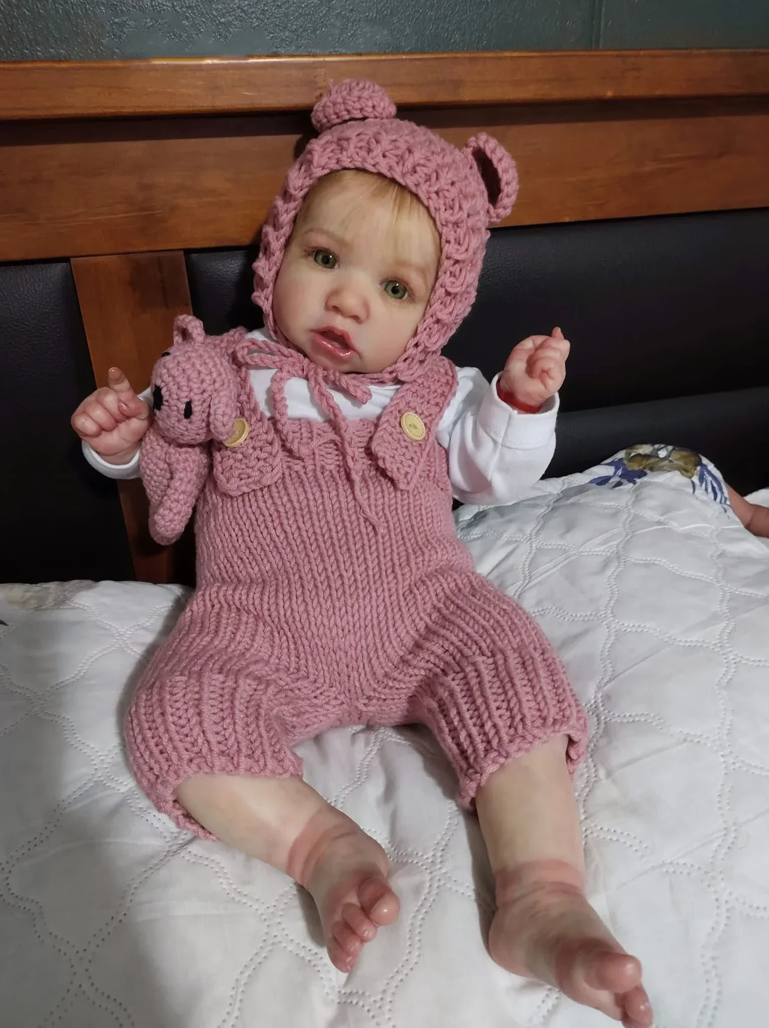NPK 55CM handgemachte Ganzkörper Reborn Saskia beliebte Babypuppe Likfelike Very Soft Touch Art Doll Detaillierte Panting Sammlerstück Bebe