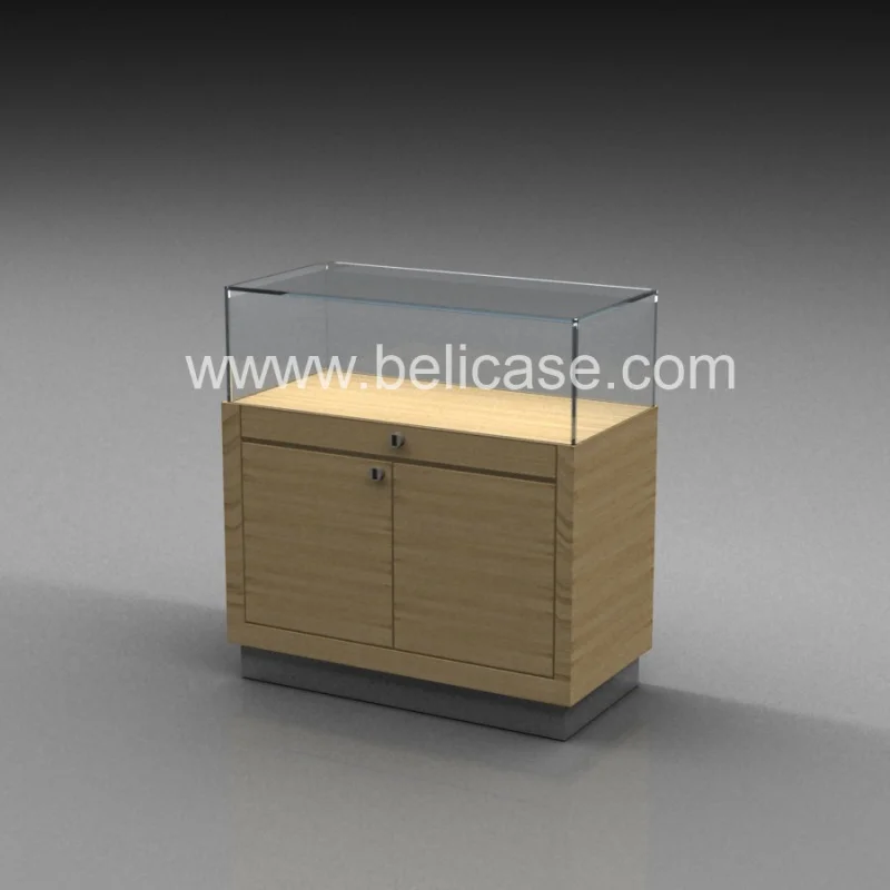 Gabinete de madera personalizado para joyería, escaparate usado al por menor, mesa para joyería Bloqueable, escaparate de tienda con luz LED