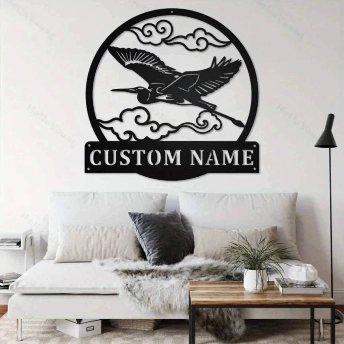 Hot Sale Bird Silhouette Metal Sign - Customizable Personalized Surname, Ideal for Home Garden Doorway Party
