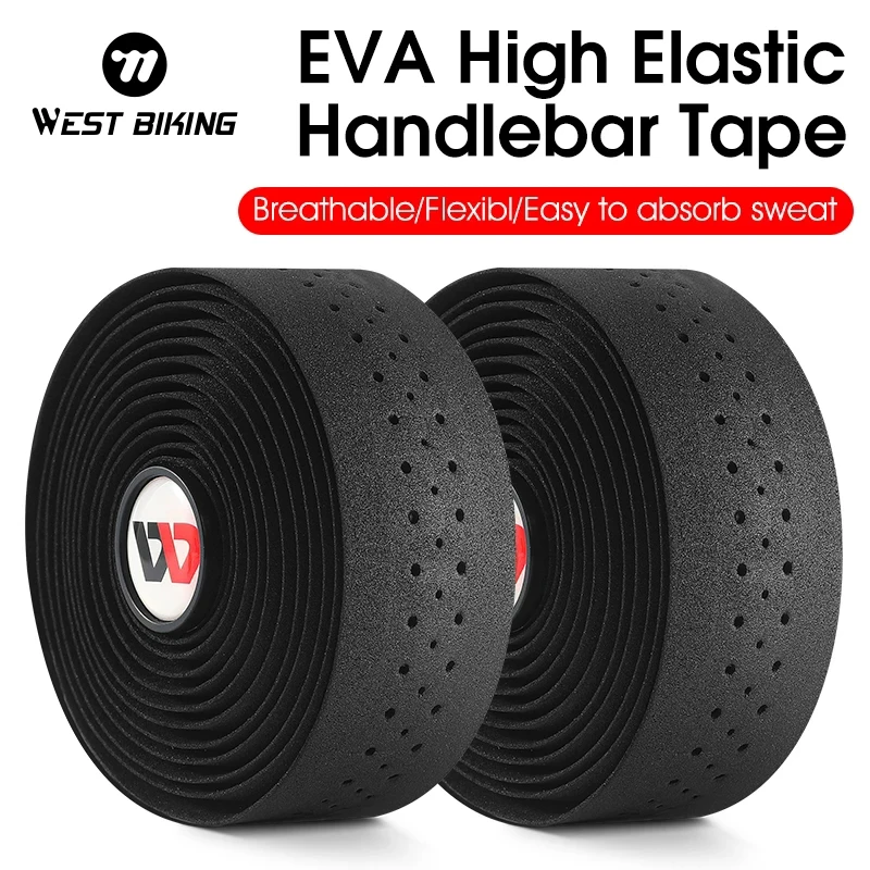 WEST BIKING Road Bicycle Handlebar Tape 2pcs Elastic EVA Bike Bar Tape Camouflage Anti-Slip Damping Bike Handle bar tapes