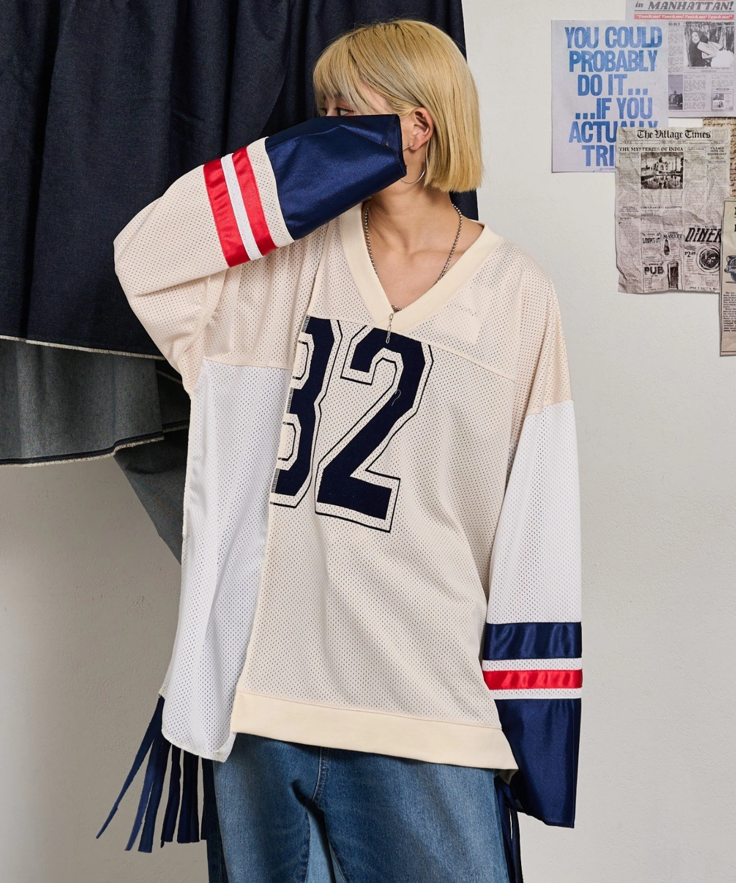 Loose Fit V-Neck Splice Design Casual T-Shirt Women's Sweatshirt Polyester Long Sleeve Commute Style Regular Length