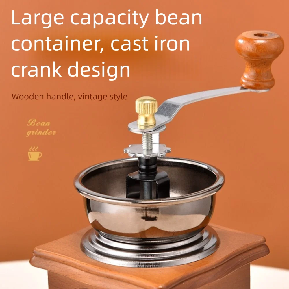New Vintage Manual Coffee Grinder Mini Wooden Hand Crank Grinders Kitchen Decor DIY Hand Coffee Bean Grinder Classic Coffee - Image 5