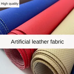 Frosted Artificial Leather Fabric By Meter for Car Decoration Sofacovers Sewing Plain Dots Pattern Waterproof Textile Black Soft
